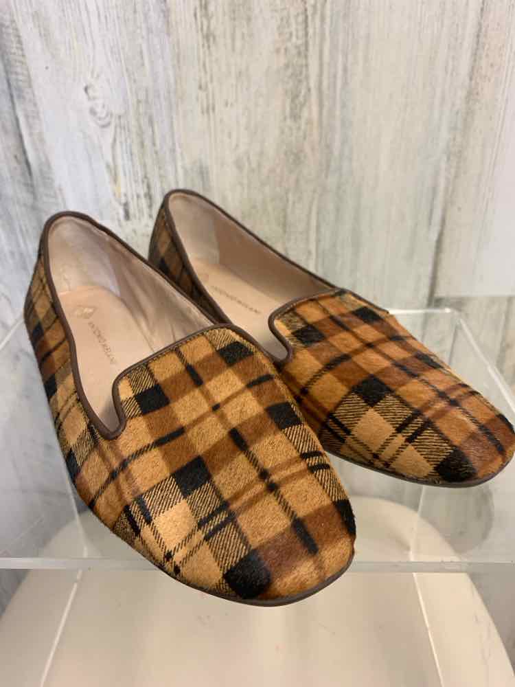 PRE-OWNED ANTONIO MELANI SHOES Shoe Size 6 BROWN/BLACK CALF HAIR Plaid Shoes