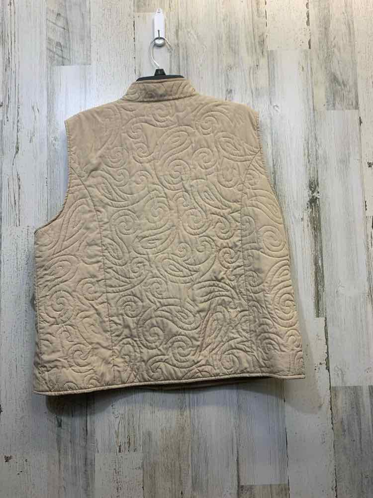 PRE-OWNED ALFRED DUNNER Tops Size 16 Beige Paisley VEST Vest/BEIGE VEST. ZIP UP.