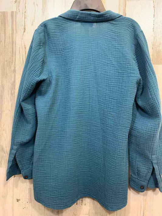 PRE-OWNED J JILL Tops Size SP Teal BUTTON DOWN Blouse