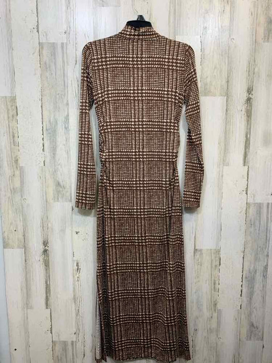 PRE-OWNED LOFT Dresses and Skirts Size S BRN/BGE Checkered LONG SLEEVES Dress