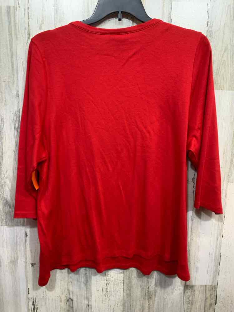 NWT STYLE & CO Tops Size 3X Red Solid 3/4 SLEEVE Blouse