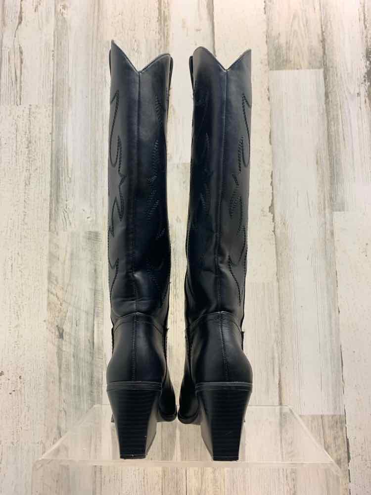 PRE-OWNED Black Size 6 Shoes/BLACK COWGIRL WESTERN SHAFT HEIGHT BOOTS. SHAFT HAS