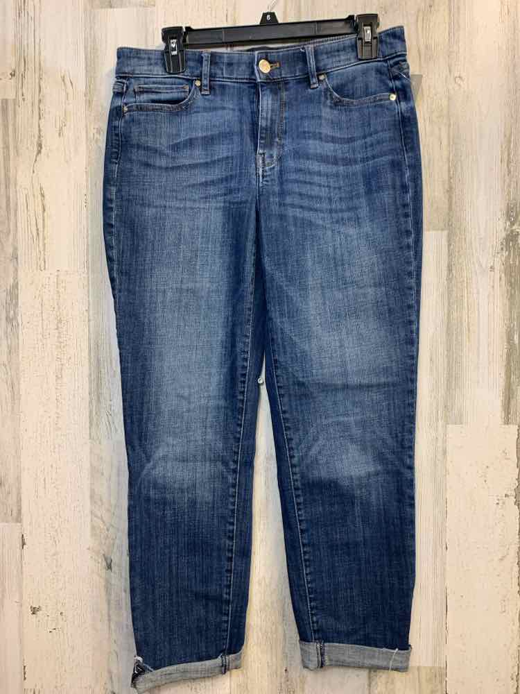 Size 4 WHITE HOUSE/BLACK MARKET BOTTOMS DARK BLUE Denim MID RISE Jeans