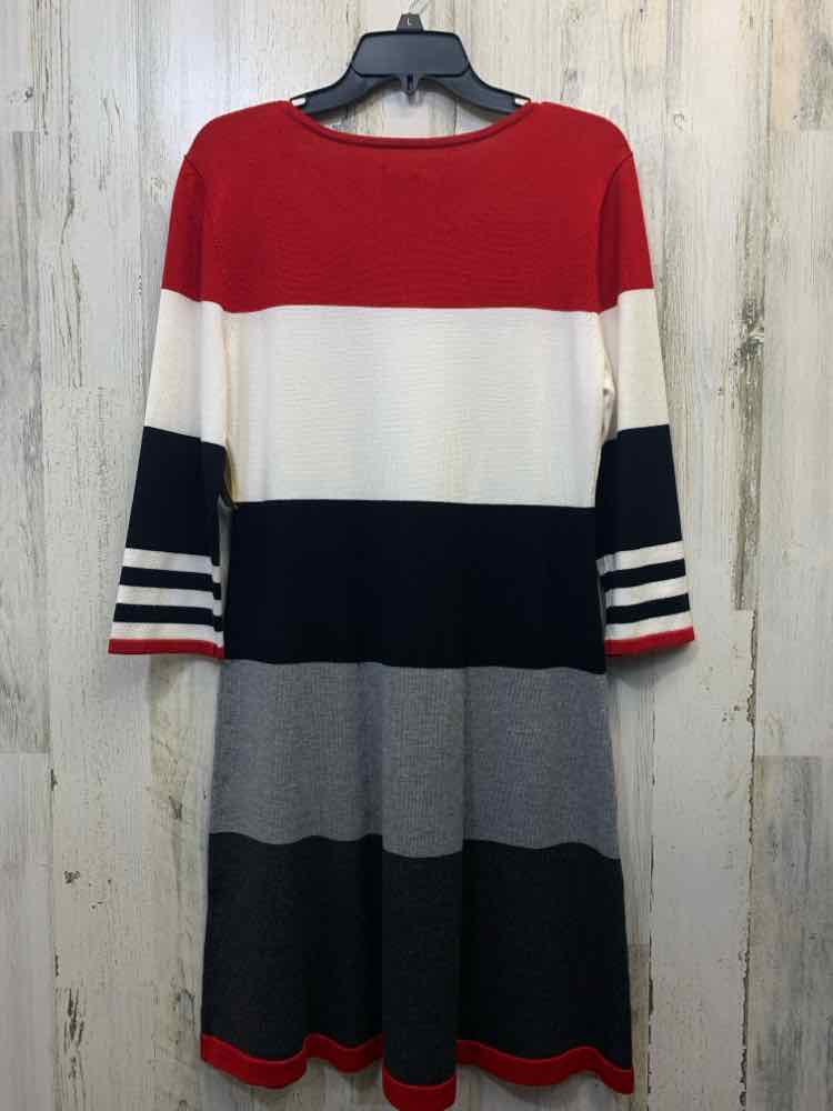 JH Dresses and Skirts Size L RED/WHT/BLK Stripe SWEATER DRESS Dress