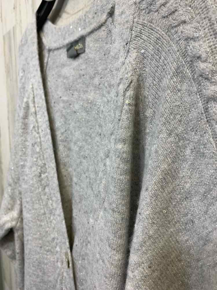 NWT STYLE & CO Size 3X PLUS SIZES GRAY SEQUIN CABLE KNIT LONG SLEEVE Cardigan