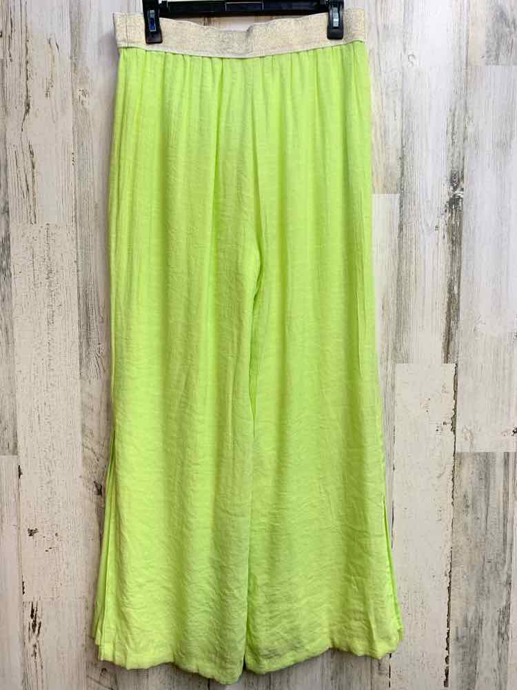 PRE-OWNED Size L THALIA SODI BOTTOMS NEON GREEN WIDE LEG Pants