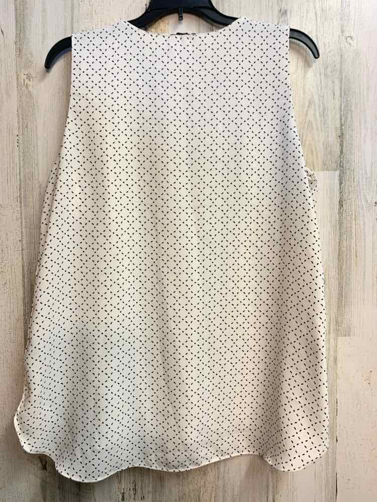 PRE-OWNED ANN TAYLOR Tops Size M Ivory PATTERN SLEEVELESS TOP