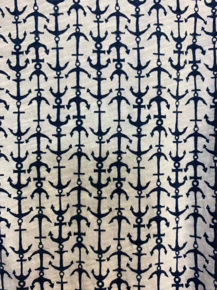 C&C Tops Size L WHT/NAVY ANCHORS SLEEVELESS TOP