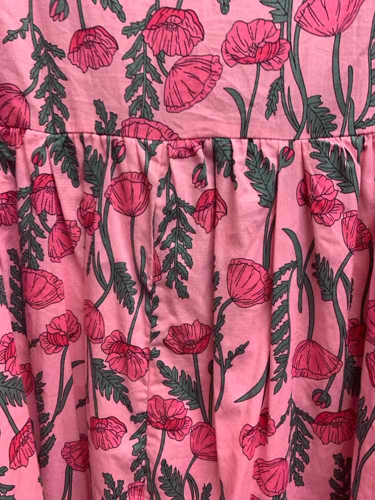 NWT ENTRO Dresses and Skirts Size L PINK/GREEN Floral TIERED Vest/MAXI TIER DRES
