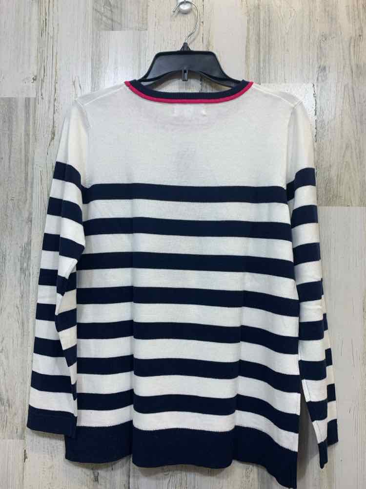 NWT KIM ROGERS Tops Size S WHT/NAVY/PINK Stripe SWEATER Sweater
