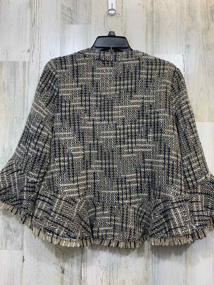 PRE-OWNED DOE & RAE JACKETS / COATS Size M NAVY/TAN TWEED BLAZER Blazer/NAVY/TAN