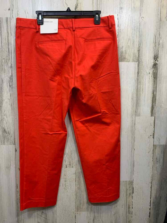 NWT Size 12 LOFT BOTTOMS Red SLIM LEG Pants/CLASP FRONT