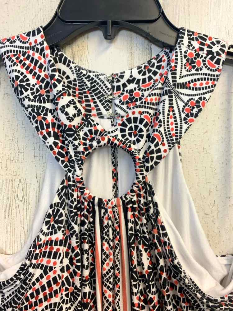 PRE-OWNED SOMA Dresses and Skirts Size M BLK/WHT/RED PATTERN SLEEVELESS Dress