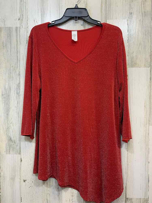 Tops Size L RED/SILVER TUNIC TOP