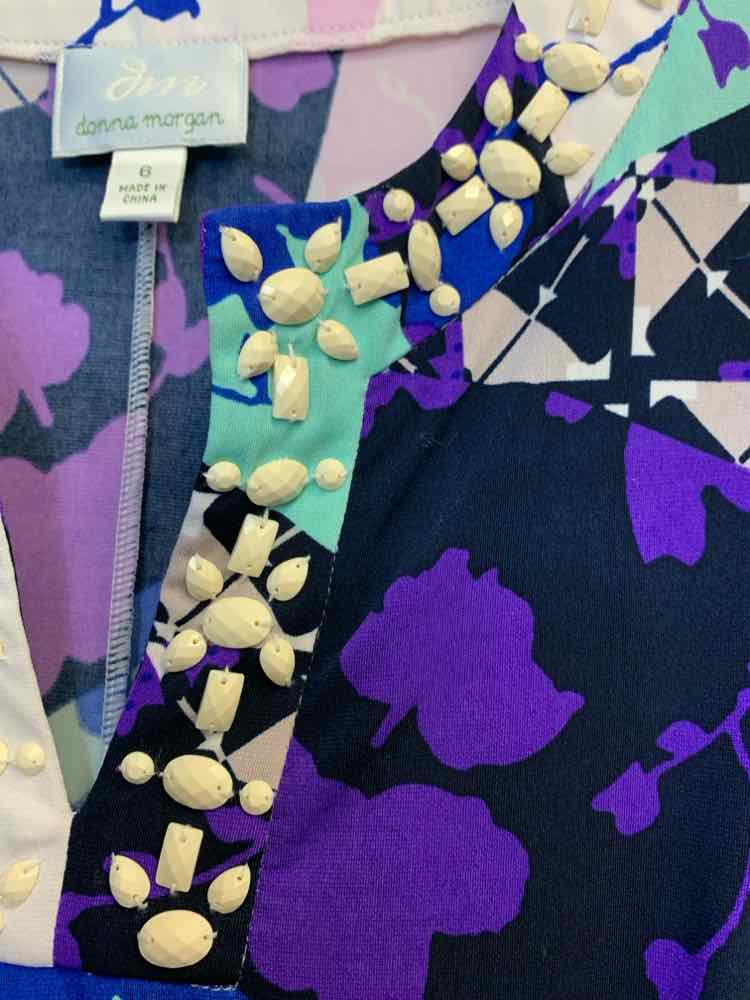 DONNA MORGAN Dresses and Skirts Size 6 PUR/BLU/MINT/BLK Patchwork Dress