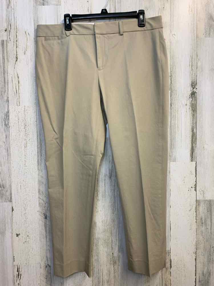 Size 14 CROWN & IVY BOTTOMS Tan ANKLE Pants