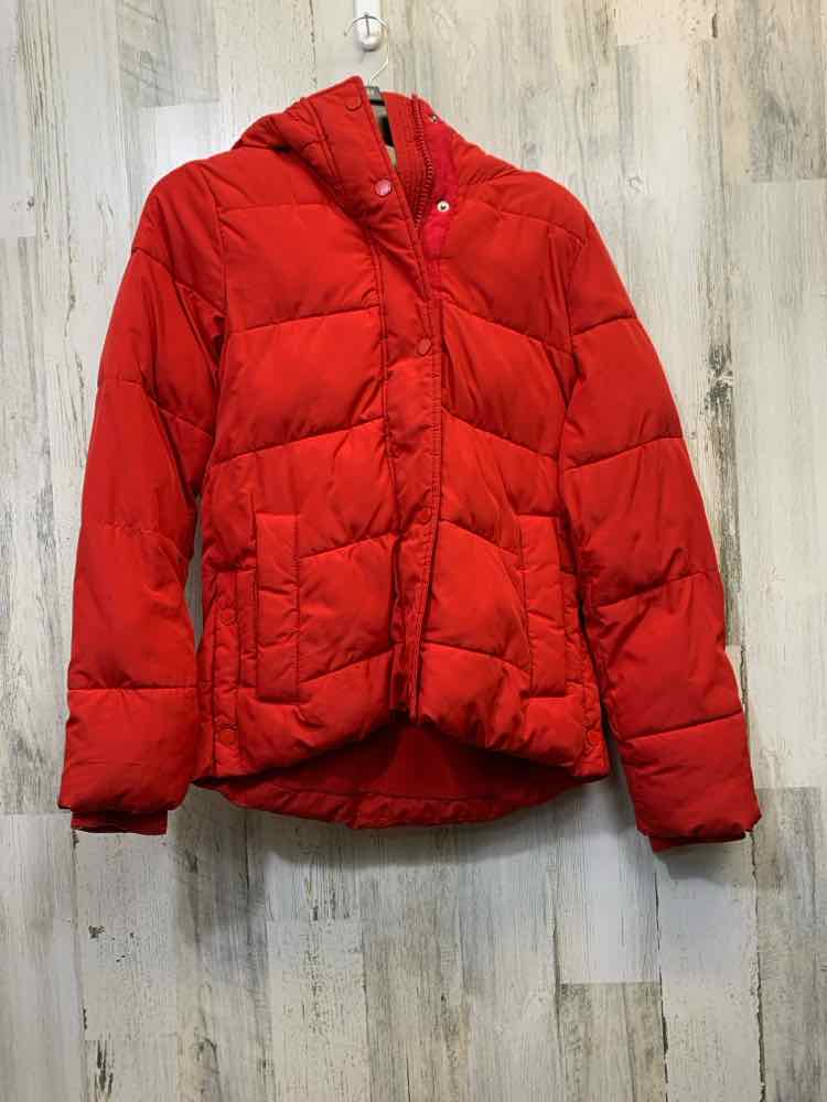 PRE-OWNED ABERCROMBIE & FITCH JACKETS / COATS Size S Red Solid PUFFER Jacket/RED
