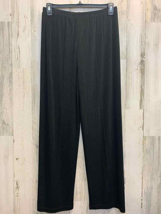PRE-OWNED CHICOS BOTTOMS Size 2 Black Solid PANTS/BLACK FLOWY PANTS. ST