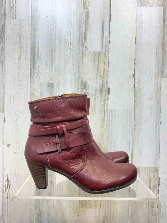 PRE-OWNED PIKOLINOS SHOES Shoe Size 10 Red LEATHER ANKLE BOOT Boots/PIKOLINOS RE