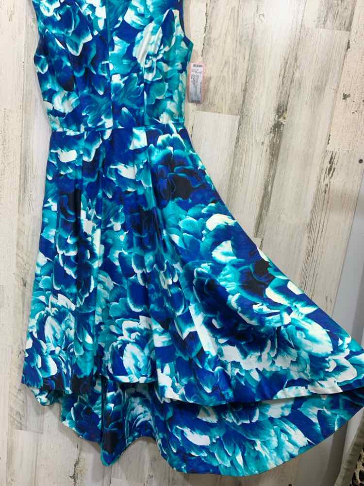 PRE-OWNED CALVIN KLIEN Dresses and Skirts Size 2 WHT/NVY/BLU Floral Dress