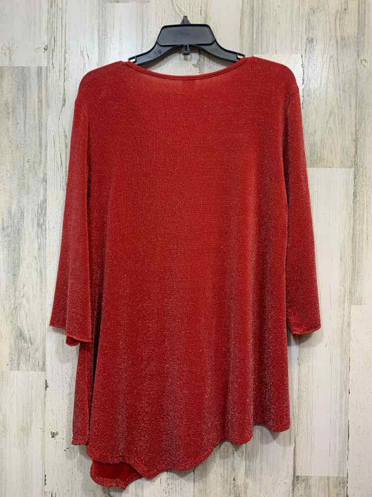 Tops Size L RED/SILVER TUNIC TOP