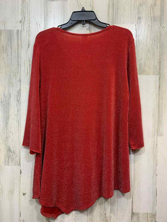 Tops Size L RED/SILVER TUNIC TOP