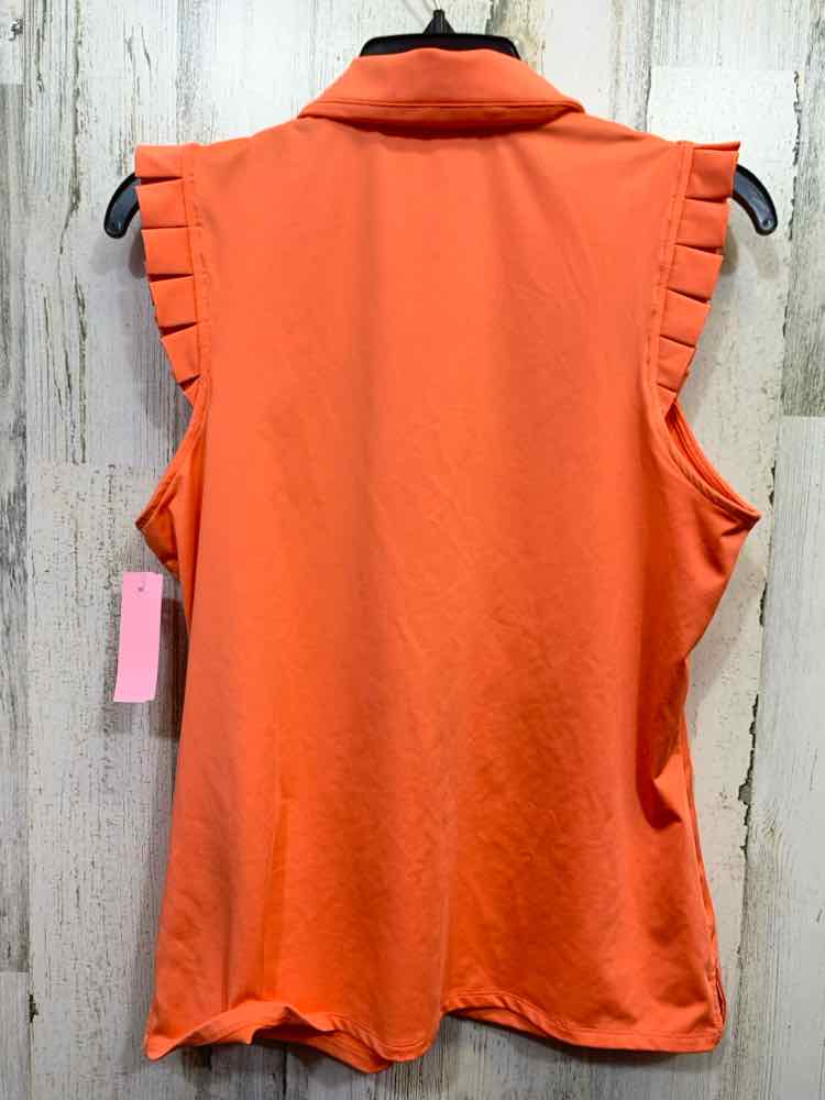 PRE-OWNED SIGRID OLSEN Tops Size M CORAL Solid GOLF SHIRT Shirt/WOMEN'S PLEATED