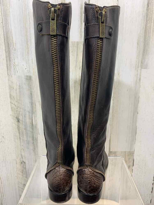 ARTURO CHIANG SHOES Shoe Size 7 DARK BROWN Leather Tall Boots