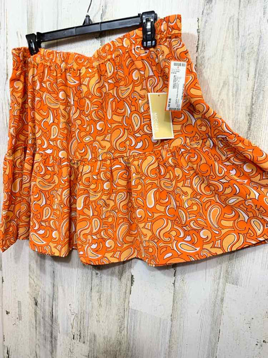 NWT MICHAEL KORS XL Dresses and Skirts org/wht Paisley TIERED Mini