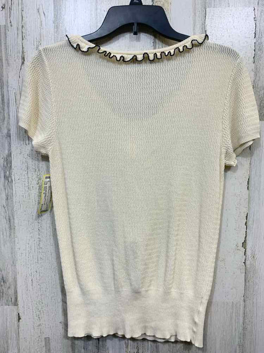 PRE-OWNED BANANA REPUBLIC/RUFFLED FRONT V-NECK KNIT