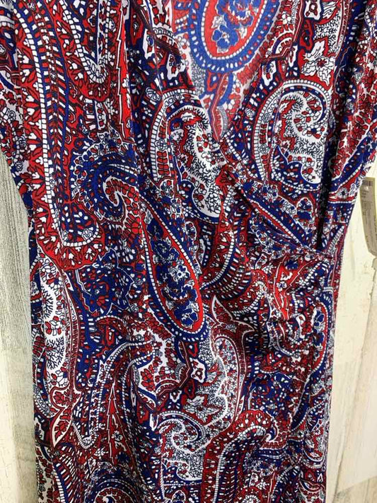 PRE-OWNED JONES NEW YORK Dresses and Skirts Size M RED/BLU/WHT Paisley Dress