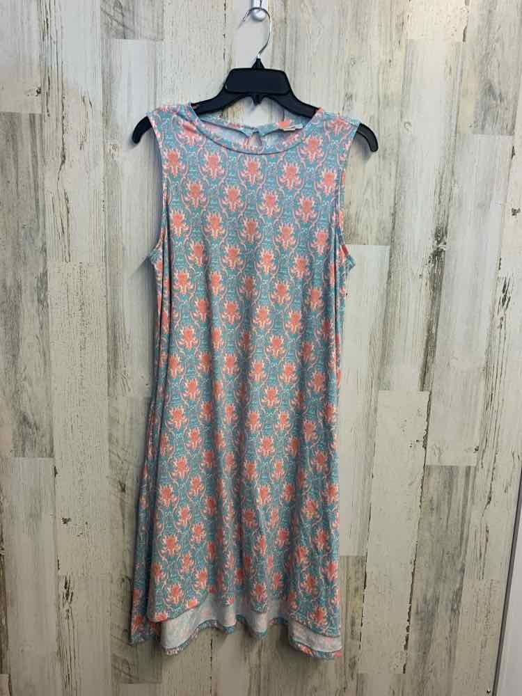 SIMPLY NOELLE Dresses and Skirts Size S/M PINK/BLUE FILIGREE SLEEVELESS Dress