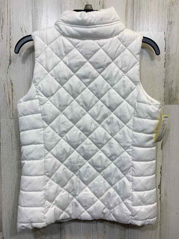 PRE-OWNED SO Tops Size S White Fleece PUFFER VEST Vest/WHITE PUFFER VEST W/ FLEE