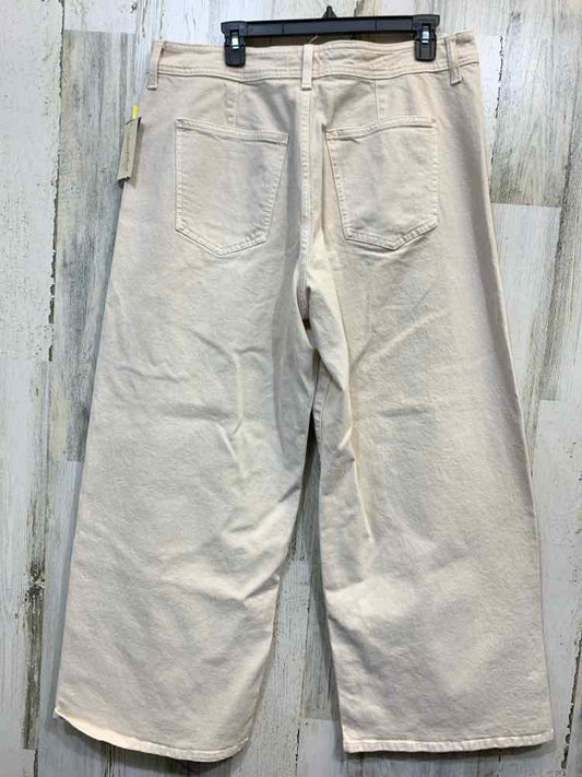 NWT Size 16 UNIVERSAL THREADS BOTTOMS Tan JEANS Solid WIDE LEG Pants/HIGH RISE S