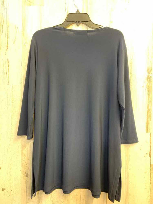 SYMPLI Tops Size 14 Navy 3/4 LENGTH TOP