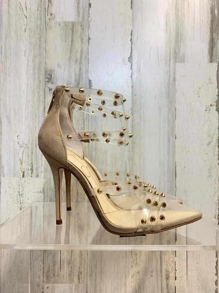NWT JESSICA SIMPSON SHOES Shoe Size 5.5 NUDE/CLEAR STILETTO Shoes