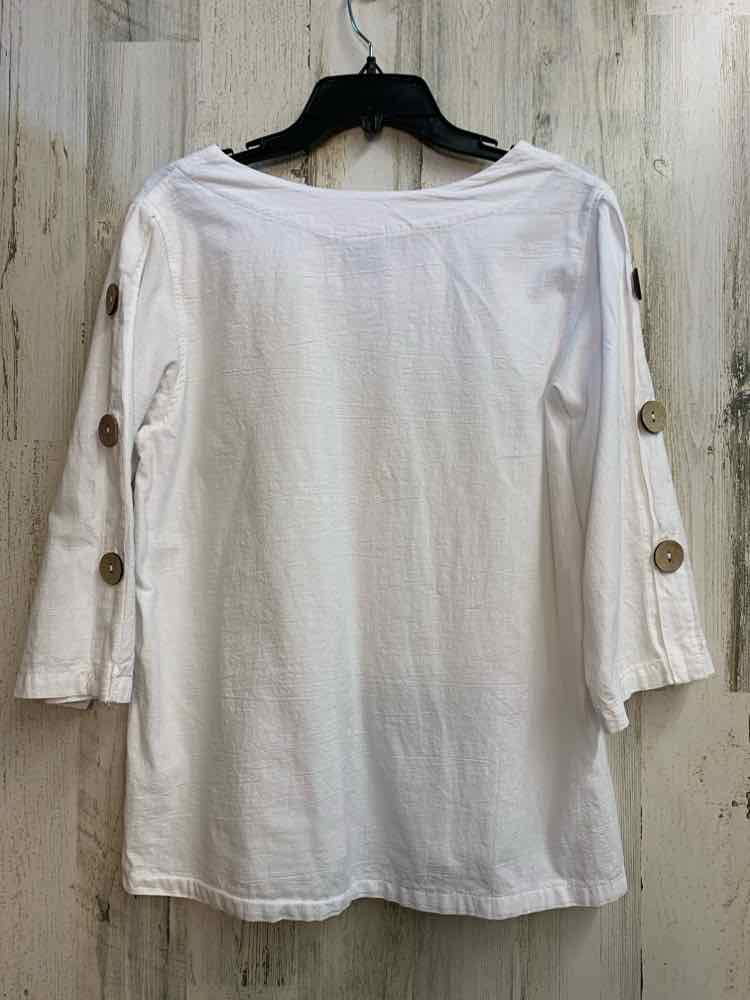SEA BREEZE Tops Size M White 3/4 LENGTH TOP