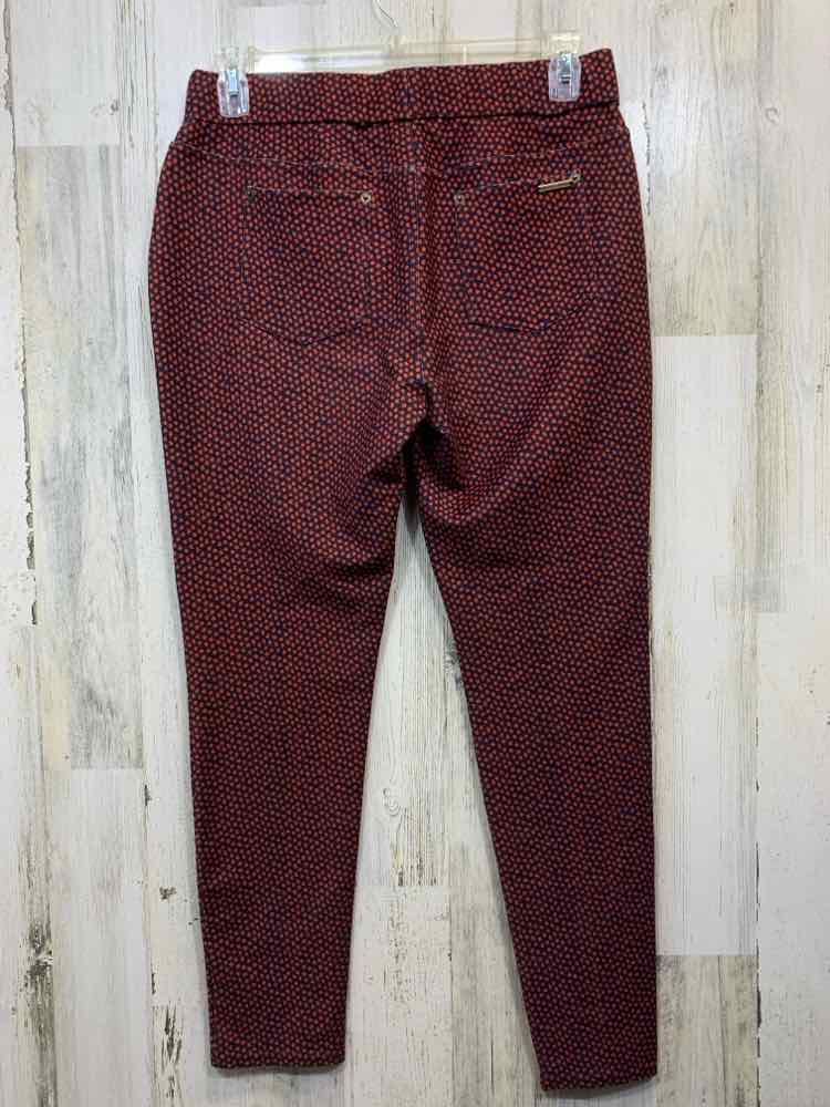 Size L MICHAEL KORS BOTTOMS RED/NAVY SPOTS SLIM LEG Pants