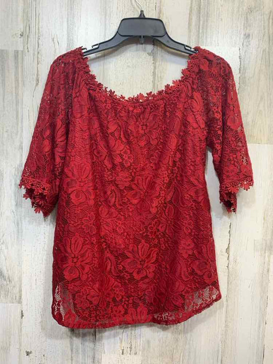 NWT MIHOLL Tops Size M WINE Lace 3/4 LENGTH TOP