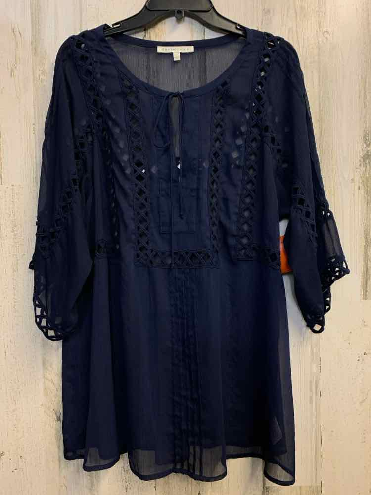 PRE-OWNED DANIEL RAINN Tops Size L Navy LONGSLEEVE TOP