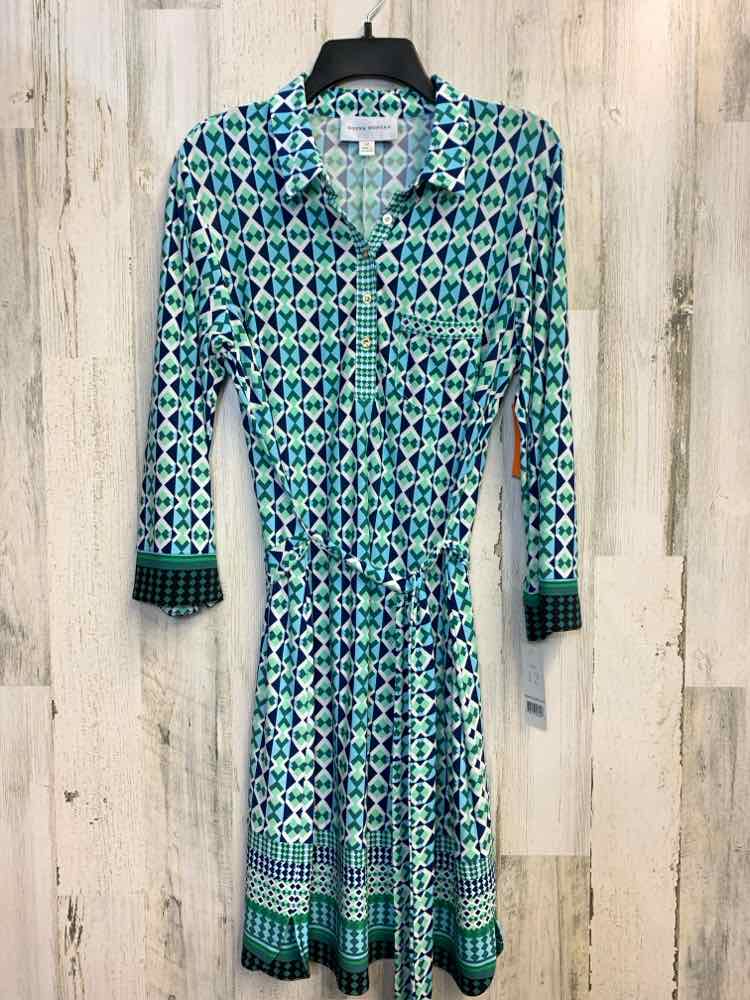 NWT DONNA MORGAN Dresses and Skirts Size 12 AQUA/MINT/NAVY/WHT DIAMOND Dress