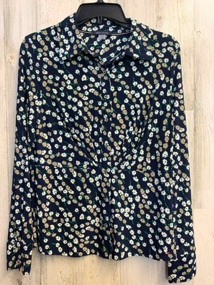 NWT TOMMY HILFIGER Tops Size S Navy Floral LONG SLEEVES TOP