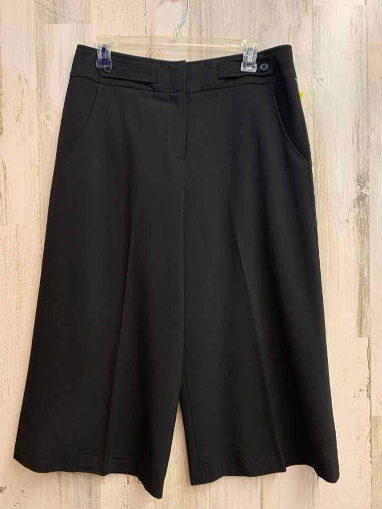 PRE-OWNED Size 10 LARRY LEVINE BOTTOMS Black CAPRI Pants/WIDE LEG