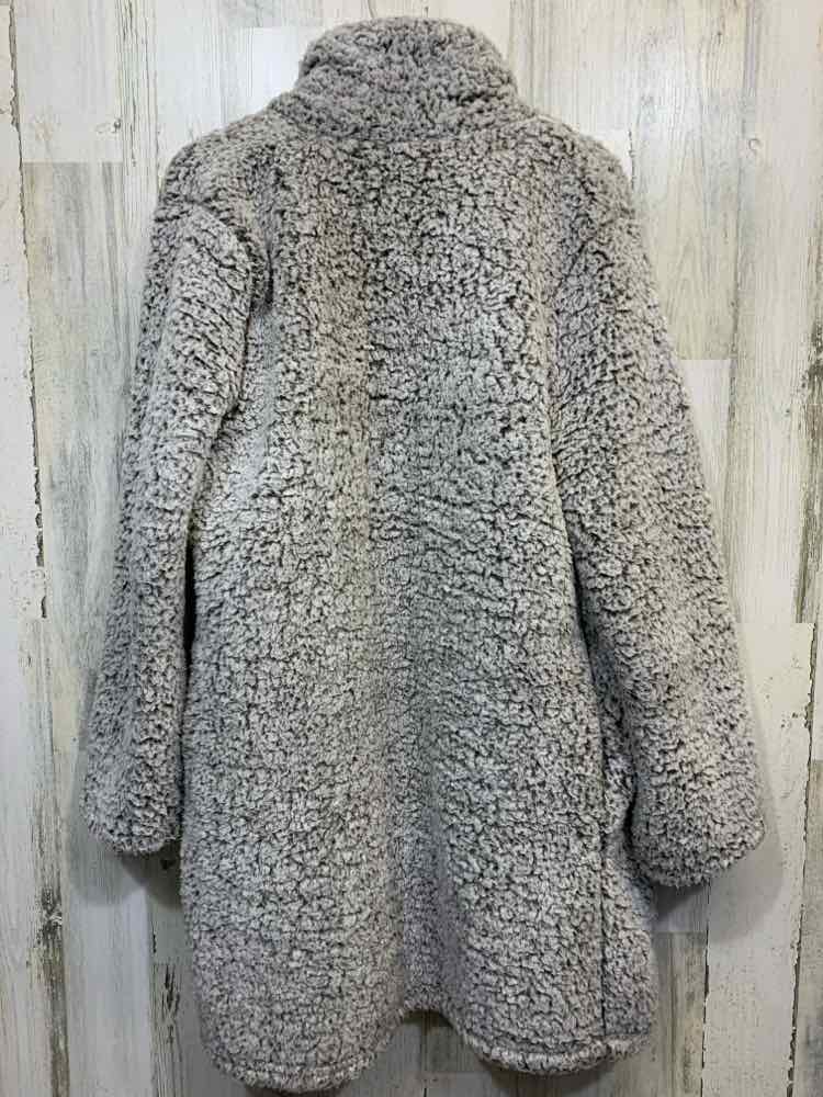 PRE-OWNED LTX JACKETS / COATS Gray SHERPA COAT Coat/OPEN FRONT GRAY SHERPA COAT