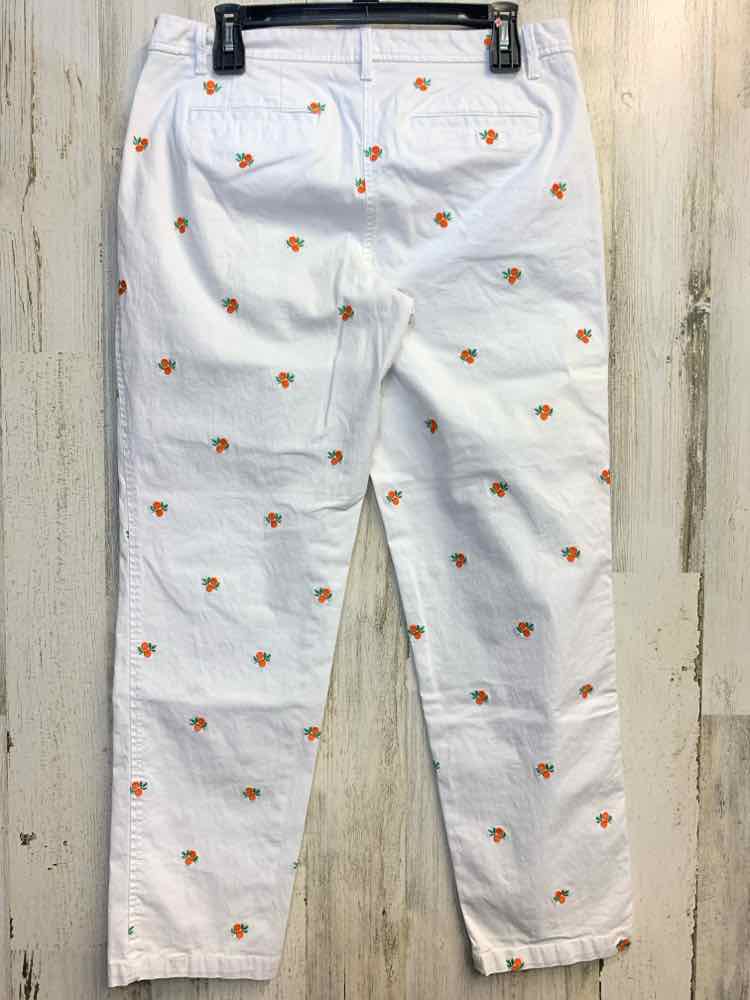PRE-OWNED Size 8 TALBOTS BOTTOMS White ORANGES Pants