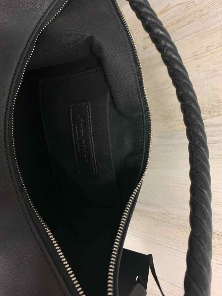 NWT JENNI KAYNE Black Purse/BLACK LEATHER CRESCENT SHOULDER BAG