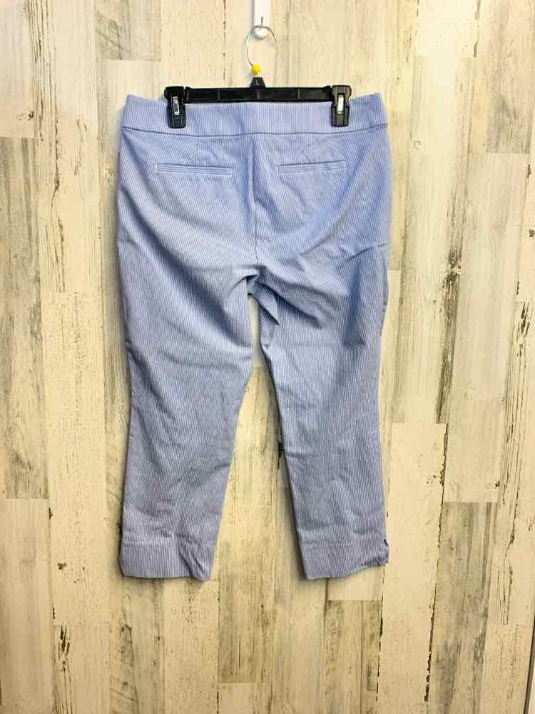 PRE-OWNED Size 8P LOFT BOTTOMS WHT/BLUE Stripe CAPRI