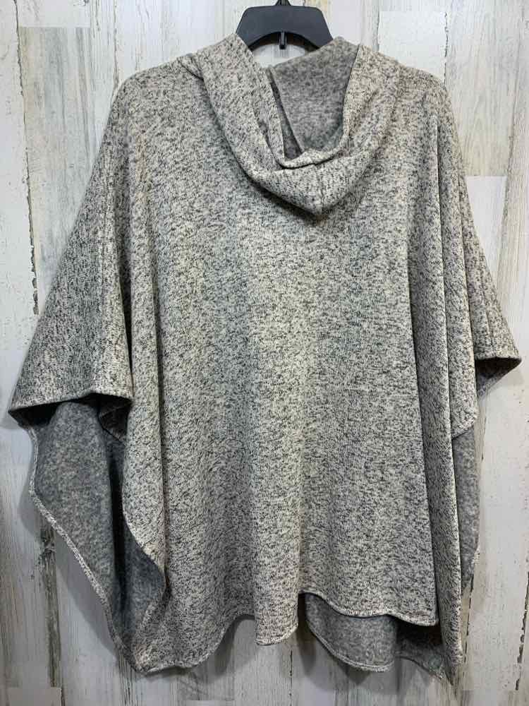 PRE-OWNED LE MODA Size One Size Tops BLK/BGE PONCHO