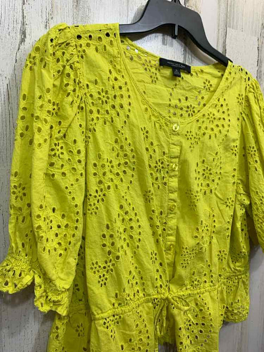 PRE-OWNED MARC NEW YORK/BUTTON-FRONT CLOSURE DRAWSTRING WAIST PUFF SLEEVE