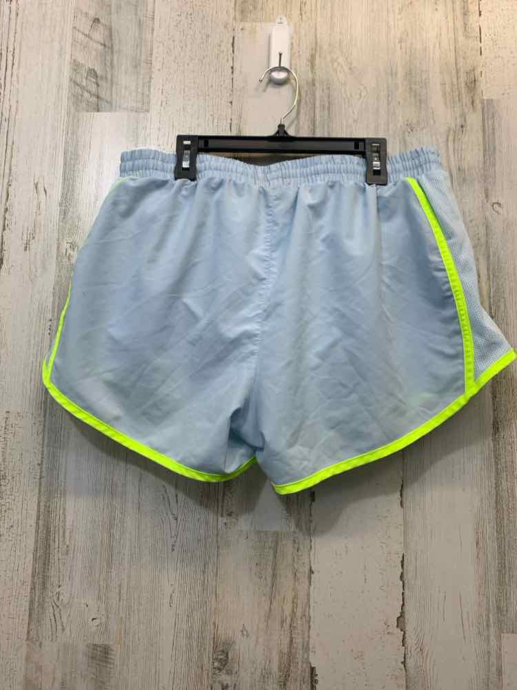 PRE-OWNED Size L UNDER ARMOUR Activewear LIGHT BLUE/NEON SHORTS Shorts/LIGHT BLU